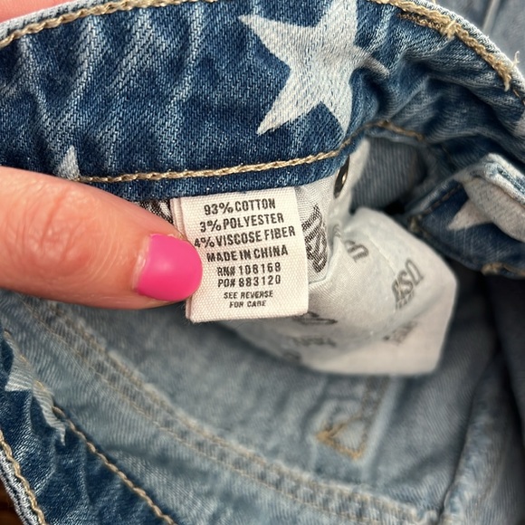 RSQ Collective Star Print Girls Denim Shorts • Size 14 - Picture 8 of 10